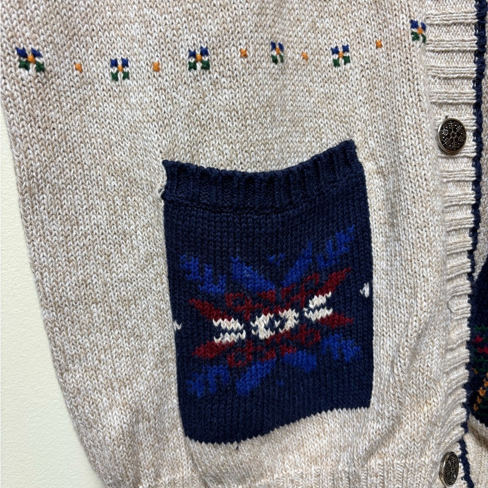 Vintage Woolrich Cottagecore Country Cabin Pinecone Cardigan Sweater Medium - Picture 4 of 10